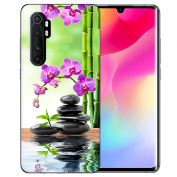 Xiaomi Mi Note 10 Lite Silikon TPU Hülle mit Fotodruck Orchidee Bambus