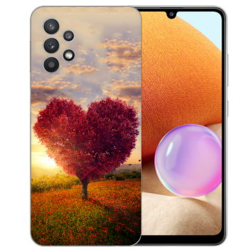 Samsung Galaxy A32 4G Schutzhülle Silikon TPU Fotodruck Herzbaum