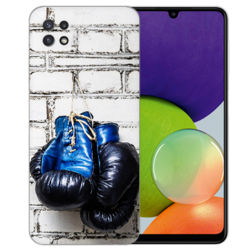 Samsung Galaxy A22 (5G) TPU Silikon Hülle mit Bild Druck Boxhandschuhe