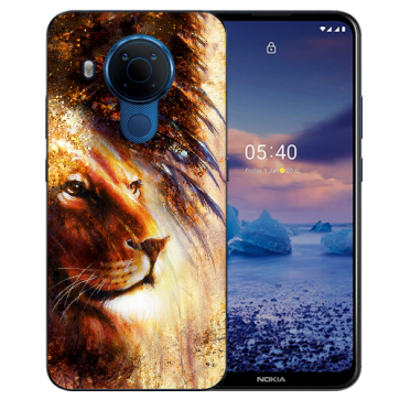 Schutzhülle Silikon TPU Handy Hülle für Nokia 5.4 mit LöwenKopf Porträt Fotodruck