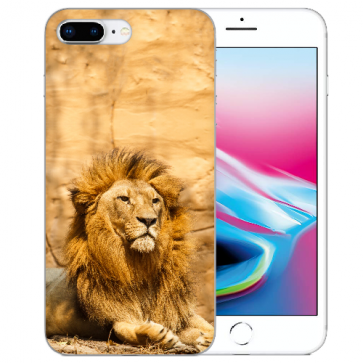 iPhone 7 Plus / iPhone 8 Plus TPU Handy Hülle mit Fotodruck Löwe Etui