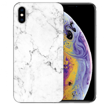 iPhone X / XS TPU Handy Tasche Hülle mit Marmoroptik Fotodruck 