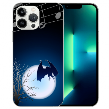 iPhone 13 Pro Handy Schutzhülle Silikon TPU mit Fotodruck Fledermaus-mond