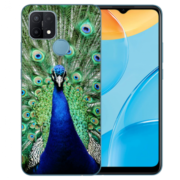 TPU Individuelle Handy Tasche Hülle mit Pfau Fotodruck für Oppo A15