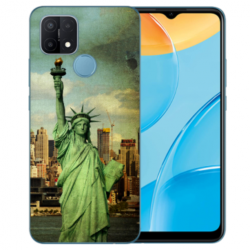 Oppo A15 TPU Handy Tasche Hülle mit Fotodruck Freiheitsstatue