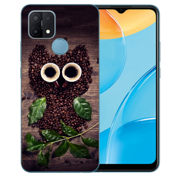 Oppo A15 Silikon TPU Handy Tasche Hülle mit Fotodruck Kaffee Eule Oppo A15 Silikon TPU Handy Tasche Hülle mit Fotodruck Kaffee Eule