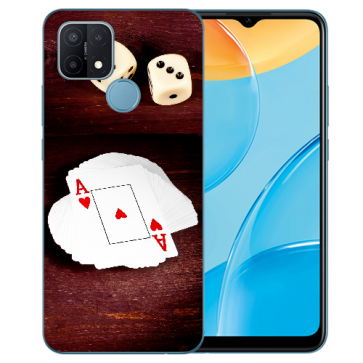 Oppo A15 TPU Handy Tasche Hülle mit Fotodruck Spielkarten-Würfel Oppo A15 TPU Handy Tasche Hülle mit Fotodruck Spielkarten-Würfel