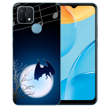 Oppo A15 TPU Handy Tasche Hülle mit Fotodruck Fledermaus-mond