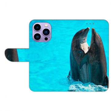 Individuelle Handy Tasche für iPhone 16 Pro Max Hülle Delfine Fotodruck Cover