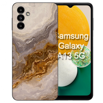 Silikon Schutzhülle Handy Hülle für Samsung Galaxy A55 (5G) Cover Case mit Fotodruck Grauer Marmor 