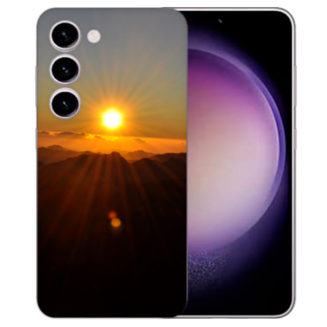 Schutzhülle Silikon Cover für Samsung Galaxy S25 Bilddruck Sonnenaufgang Etui