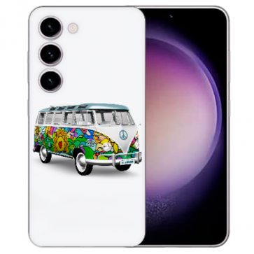 Schutzhülle Silikon Cover Case für Samsung Galaxy S23 Plus (5G) Fotodruck Hippie Bus