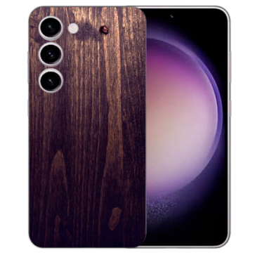 TPU Schutzhülle mit Bilddruck Holzoptik Dunkelbraun Silikoncover für Samsung Galaxy S25 Plus