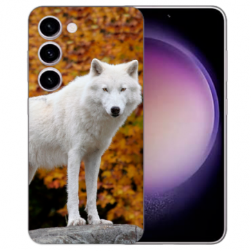 Personalisierte Silikon Backcover für Samsung Galaxy S25 Plus Cover mit Bilddruck Polarwolf 