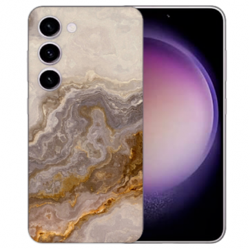 Individuelle Handy Hülle für Samsung Galaxy S25 Cover Fotodruck Grauer Marmor