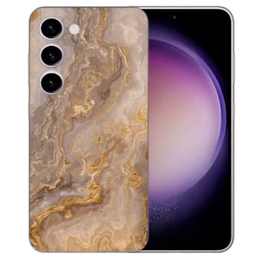 Silikon Backcover für Samsung Galaxy S25 Plus mit Bilddruck Marmor Hellbraun
