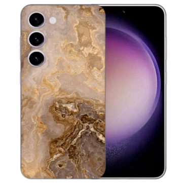 Silikon Backcover für Samsung Galaxy S25 Plus mit Bilddruck Marmor Braun