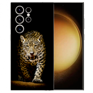 TPU Handy Cover Case für Samsung Galaxy S23 Ultra (5G) Fotodruck Leopard bei der Jagd TPU Handy Cover Case für Samsung Galaxy S23 Ultra (5G) Fotodruck Leopard bei der Jagd