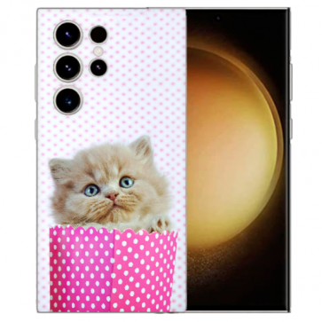 Silikon Schutzhülle Case mit Bilddruck Kätzchen Baby für Samsung Galaxy S25 Ultra