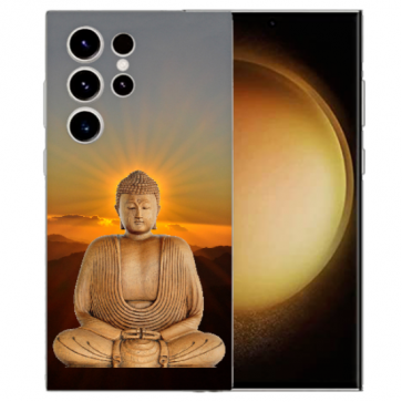 Silikon Schutzhülle Case mit Bilddruck Frieden Buddha für Samsung Galaxy S25 Ultra Etui