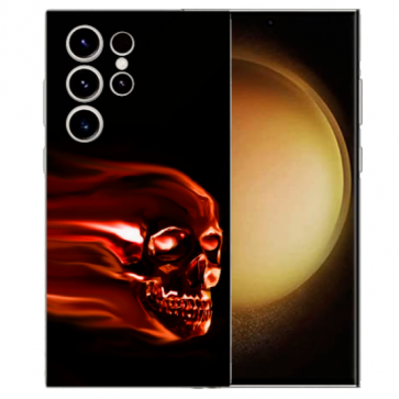 TPU Cover Case für Samsung Galaxy S25 Ultra Etui mit Bilddruck Totenschädel 