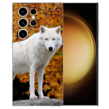 Schutzhülle TPU Case mit Bilddruck Polarwolf  für Samsung Galaxy S25 Ultra Cover Case