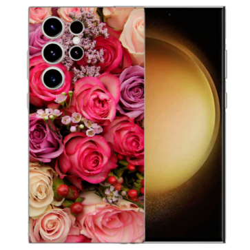 Silikon Schutzhülle mit Bilddruck Rosen für Samsung Galaxy S25 Ultra Cover Case