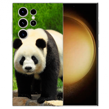 Personalisierte Silikon Schutzhülle mit Bilddruck Panda für Samsung Galaxy S25 Ultra Cover Case