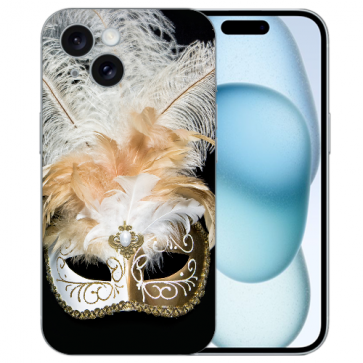 Silikon Handy Hülle mit Fotodruck Venedig Maske für iPhone 15 Plus Cover