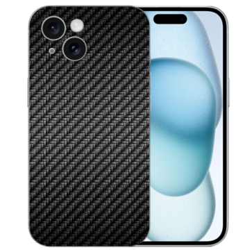 TPU Hülle Selbst Gestalten mit Fotodruck Carbon Optik für iPhone 15 Plus Hülle