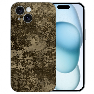 Handycover Schutzhülle mit eigenes Fotodruck Braune Muster für iPhone 15 TPU Hülle