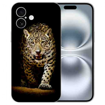 Handy Hülle TPU Etui Fotodruck Leopard bei der Jagd für iPhone16 Plus Cover Case