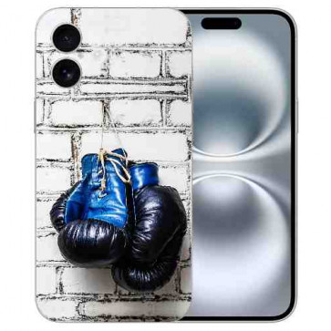 Silikon Handy Schale für iPhone16 Plus Etui Boxhandschuhe Bilddruck Back 