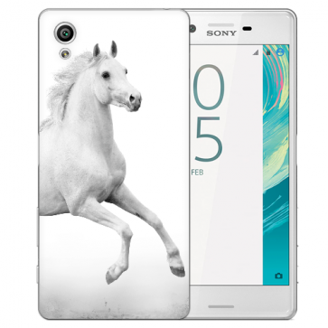 Silikon TPU Hülle mit Pferd Fotodruck Motiv Schutzhülle für Sony Xperia X 