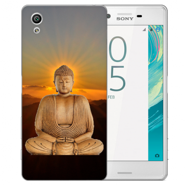 Sony Xperia X TPU Silikon Cover Tasche mit Frieden buddha Fotodruck 