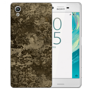 Schutz Hülle Handy mit Braune Muster Fotodruck für Sony Xperia X