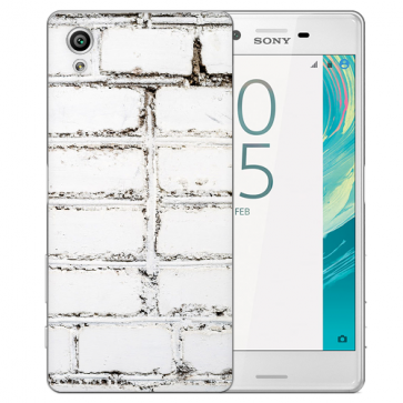 Sony Xperia X Schutz Hülle Handy Cover mit Weiße Mauer Fotodruck 