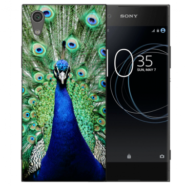 Sony Xperia XA1 Silikon Schutzhülle TPU Hülle mit Fotodruck Pfau