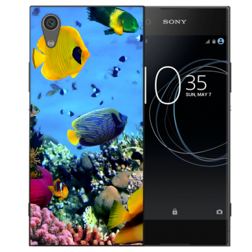 Sony Xperia L1 TPU Silikon Handyhülle mit Bilddruck Korallenfische Etui