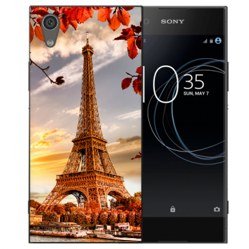 Sony Xperia XA1 Silikon Schutzhülle TPU mit Eiffelturm Fotodruck 