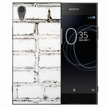 Silikon TPU Handy Hülle für Sony Xperia L1 mit Weiße Mauer Bild Druck 