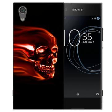 Silikon TPU für Sony Xperia L1 Handy Hülle mit Bild Druck Totenschädel