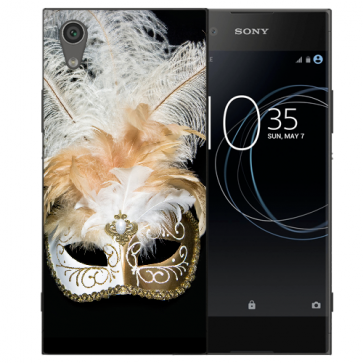 Sony Xperia L1 Silikon TPU Handy Hülle mit Venedig Maske Bild Druck