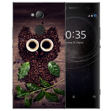 Sony Xperia XA2 Ultra Silikon TPU Hülle mit Kaffee Eule Bilddruck Etui