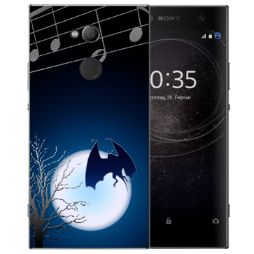 TPU Hülle für Sony Xperia XA2 Ultra mit Foto Druck Fledermaus-mond