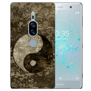 Hülle TPU mit Fotodruck Yin Yang für Sony Xperia XZ2 Premium Etui