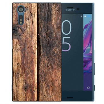 TPU Handy Hülle für Sony Xperia XZ Etui mit Fotodruck HolzOptik 