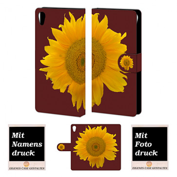 Sony Xperia Z5 Sonnenblumen Handy Tasche Hülle mit Bild Druck