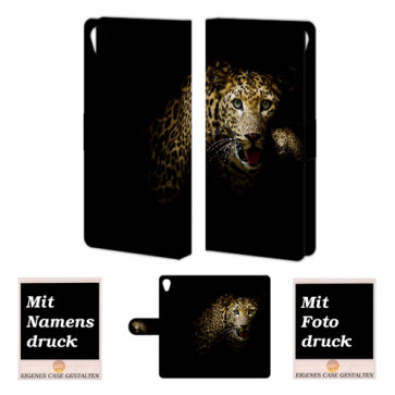 Sony Xperia Z5 Premium Handy Hülle mit Leopard + Bild Druck