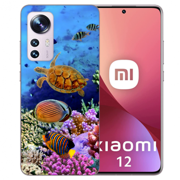 Silikon Cover TPU für Xiaomi 12 (5G) Bilddruck Aquarium Schildkröten